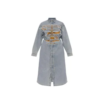 Y/Project Logo Patch Midi Denim Dress