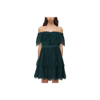 Self portrait Short Sleeved Dresses Women's Dark Green