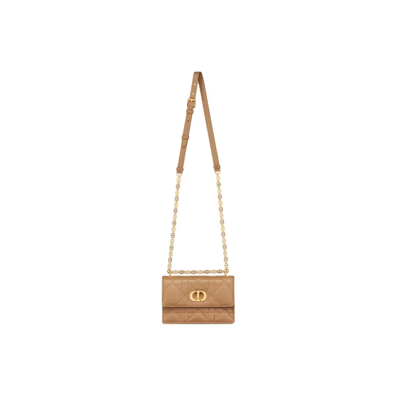 DIOR Miss Caro Sheepskin Crossbody Bag, Shoulder Bag Mini Women's Light Gold-1
