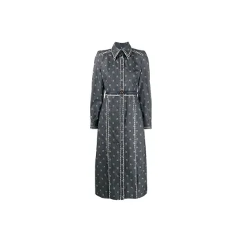 FENDI Long Sleeved Dresses Women's Dark Blue