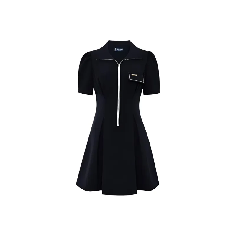 Hush Puppies Short Sleeved Dresses Women's Dark Blue-0