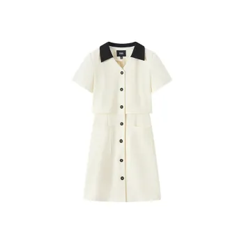 SEM/R Short Sleeved Dresses Women's White Tone