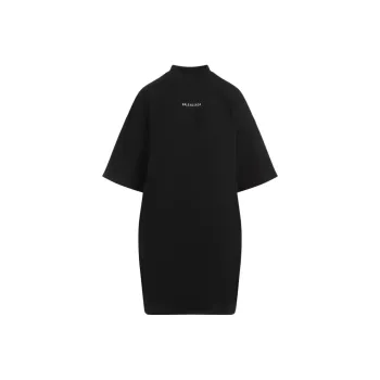 Balenciaga Logo Embroidered T-Shirt Dress