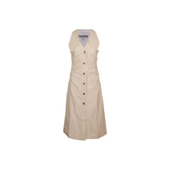 GANNI Striped Sleeveless Dress
