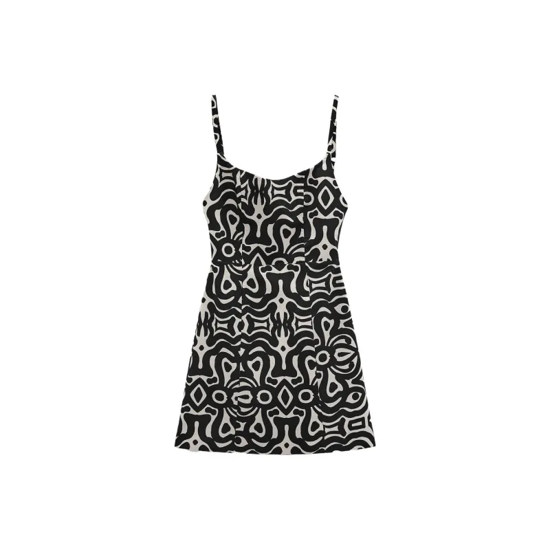 ZARA Sleeveless Dresses Women's Nude Sole With Black-0