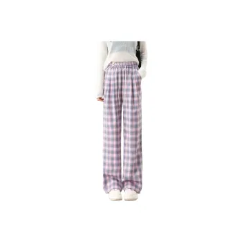 SITOL Casual Pants Women's Pink Plaid