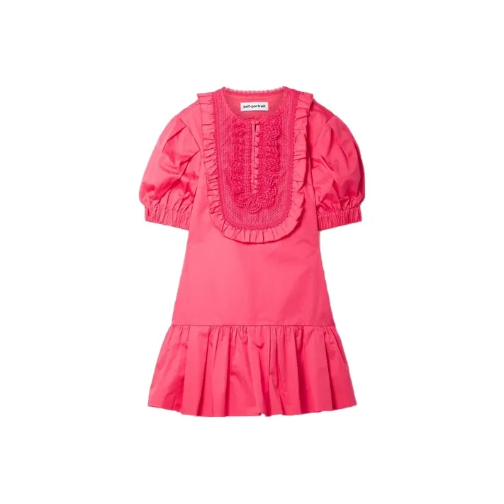 Self-portrait Short-Sleeved Dresses Women's Red-0