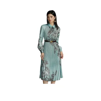 BBLLUUEE Long Sleeved Dress Women's Light Aqua Green