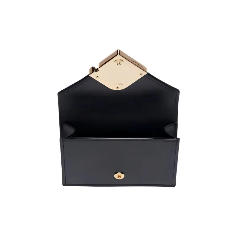 FENDI Leather Wallet Women's Black-4