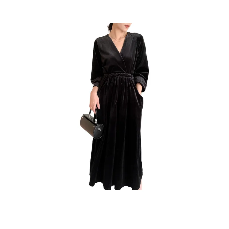 CLUB NEWS Long-Sleeved Dresses Women's Black-0
