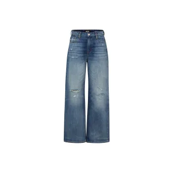 HUGO BOSS Wide Leg Jeans In Blue Rigid Denim Jeans Women's Blue