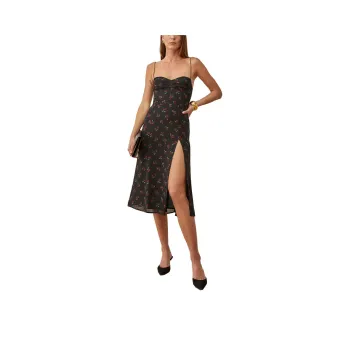 Reformation Slip Dresses Women's Black Cherry