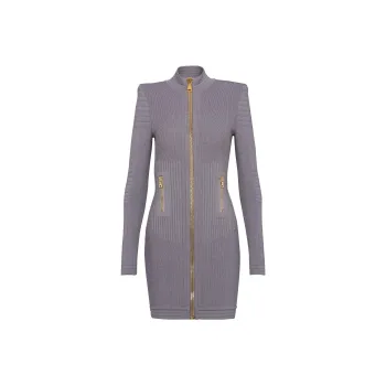 BALMAIN Long-Sleeved Dresses Women's Gray