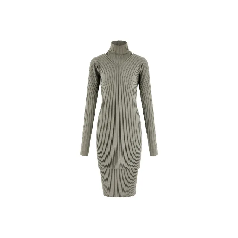 Ferragamo Layered Ribbed knit Dress-0