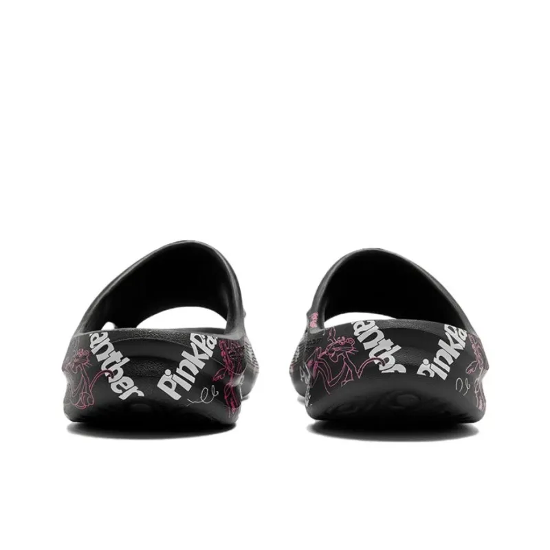 PINK PANTHER x QIAODAN Slip Resistant Abrasion Resistant Slide Slippers Women's Black-3
