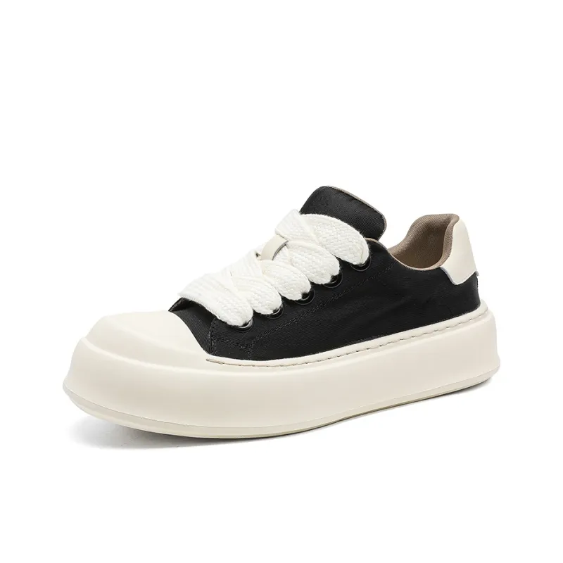 Chi Wolf Breathable Height Increase Low Top Canvas Shoes Unisex-1