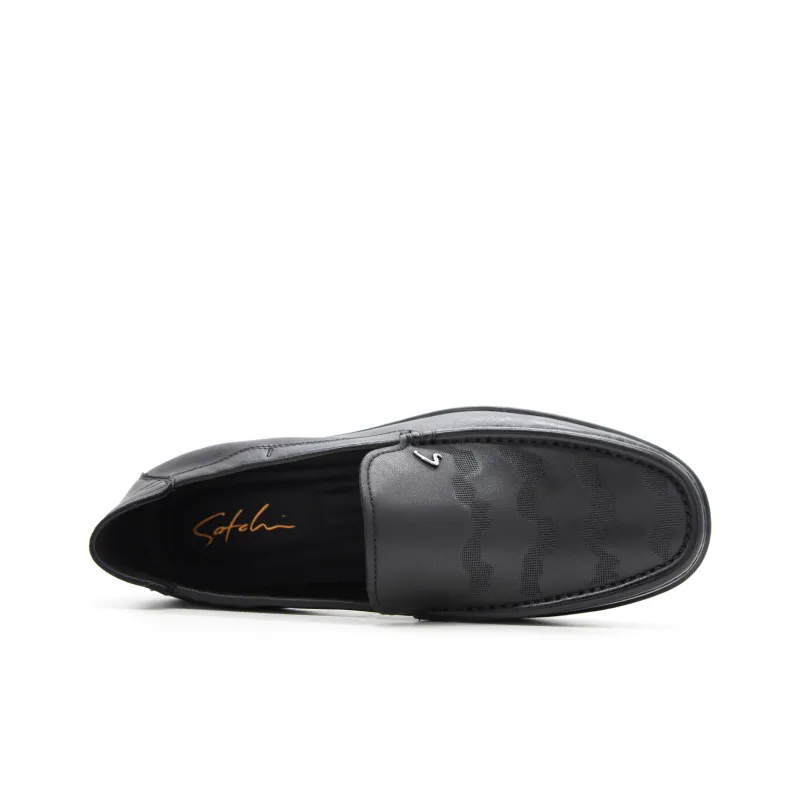 Satchi Loafers, Slip on Men's Black-3