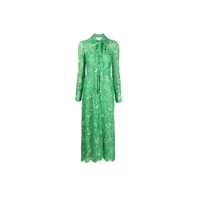Valentino Long-Sleeved Dresses Women's Green-0