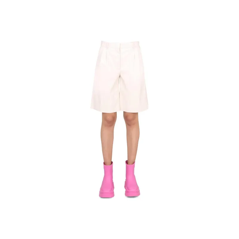 MSGM Faux Leather Bermuda Shorts-0