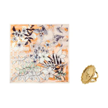MARJAKURKI Silk Large Scarf Women's