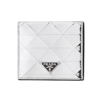 PRADA Leather Wallet Unisex Silver