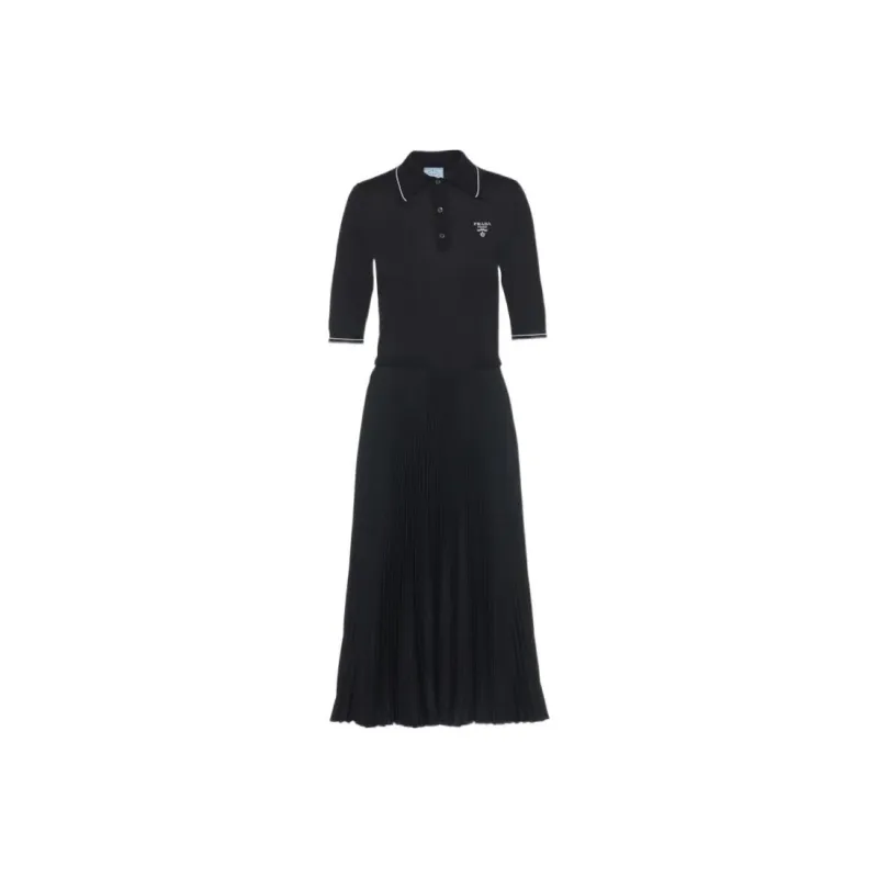 PRADA Short-Sleeved Dresses Women's Black-0
