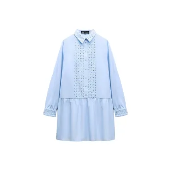 ZARA Long-Sleeved Dresses Women's Sky Blue