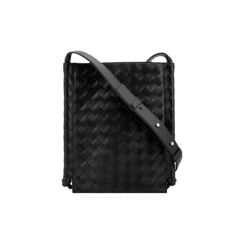 Bottega Veneta Leather Crossbody Bag Shoulder Bag Women's Black-0
