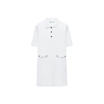 ZARA Short Sleeved Dress Women's Frosted White