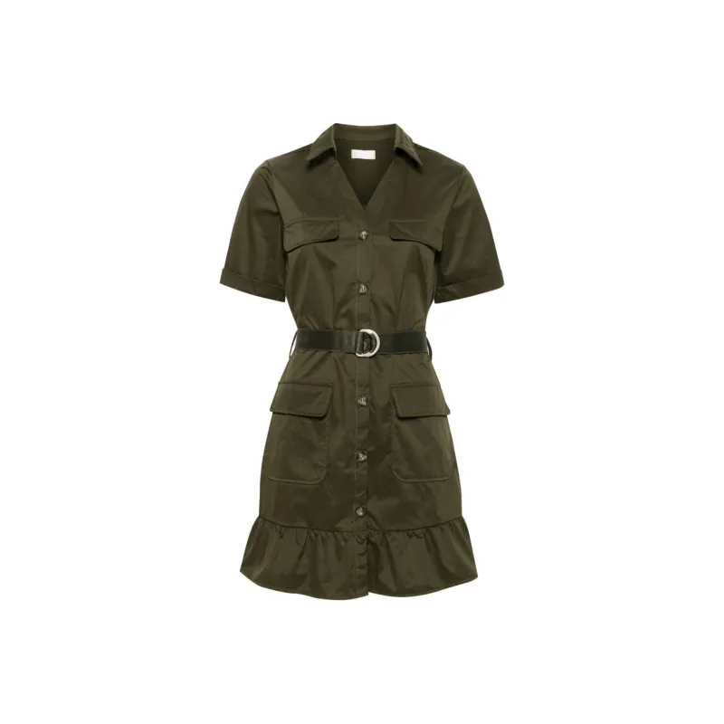 LIU·JO Short Sleeved Dress Women's Olive Green-0