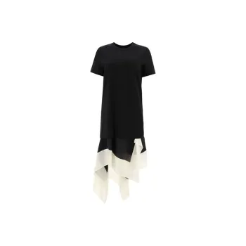 Sacai Short-Sleeved Dresses Women's Black/White