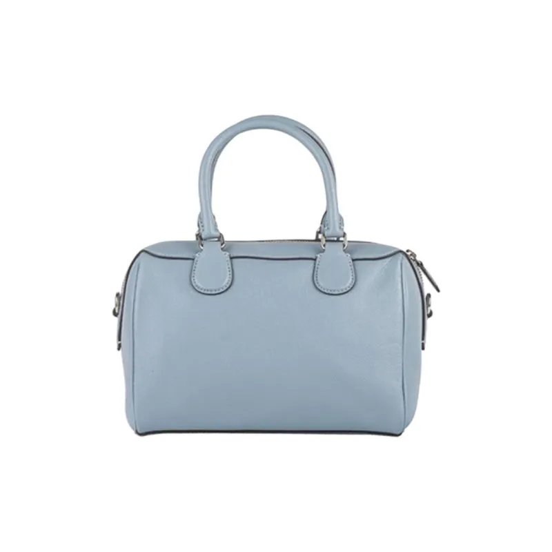 COACH Bennett Leather Boston Bag, Handbag, Crossbody Bag Mini Women's Haze Blue-3