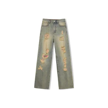 LA CRAWFISH Jeans Women's Yellow Mud Denim Blue