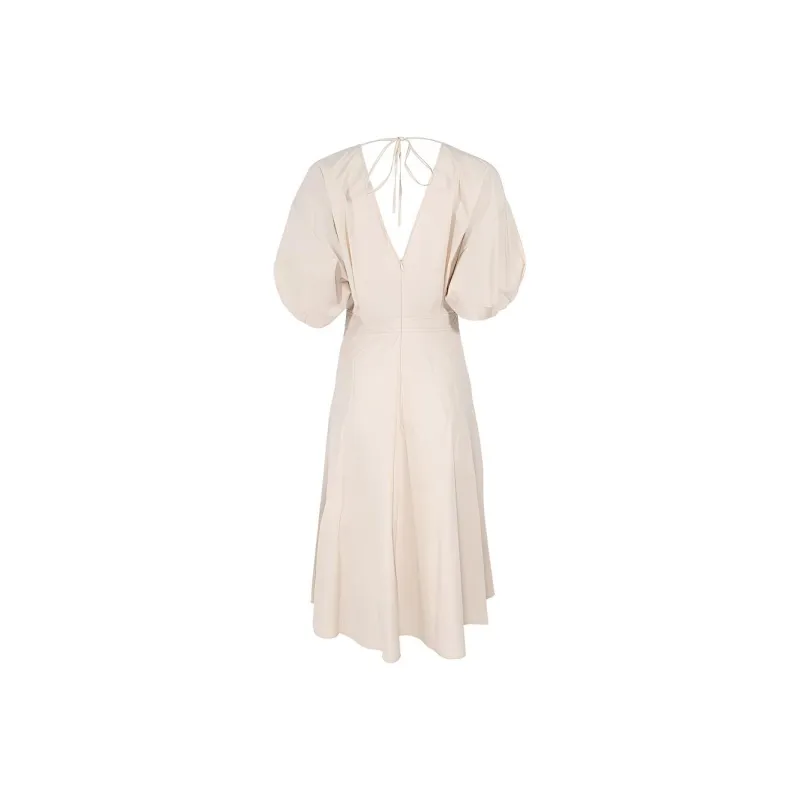 I BLUES Short Sleeved Dress Women's Apricot-0