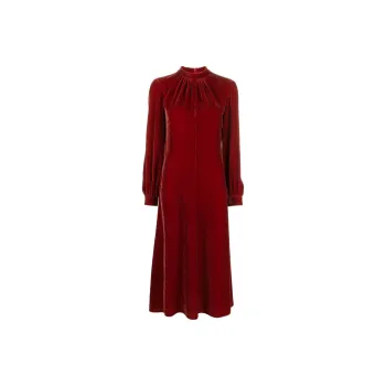MOSCHINO V-neck Velvet Midi Dress