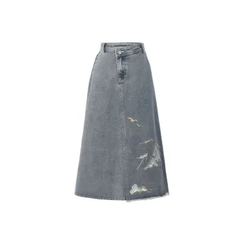 SNBL Denim Long Skirts Women's Blue