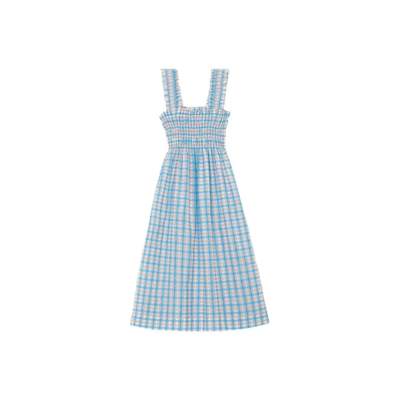 GANNI Sleeveless Dresses Women's Blue-0