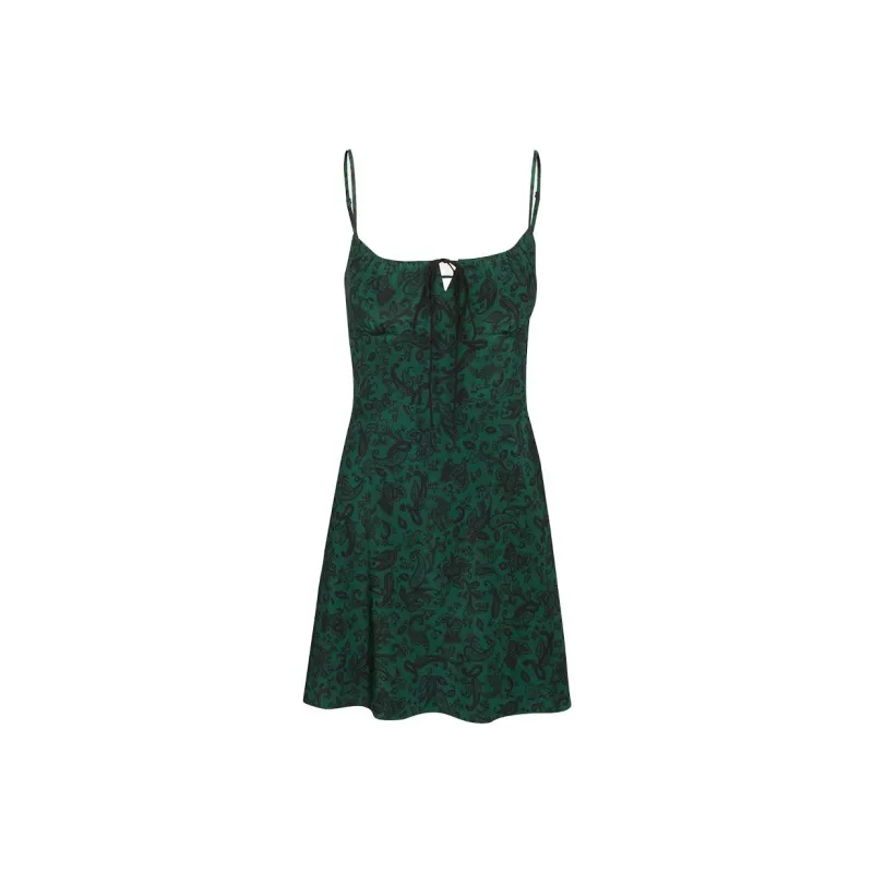 Realisation Par Slip Dress Women's Dazed Noir/Dazzling Black Floral Pattern-0
