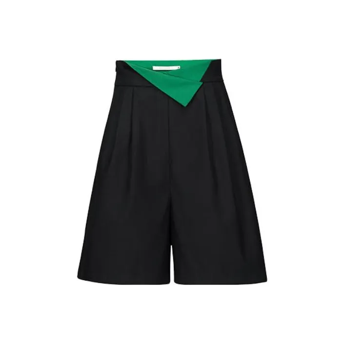 MEIYANG Casual Shorts Women's Simple Black-0