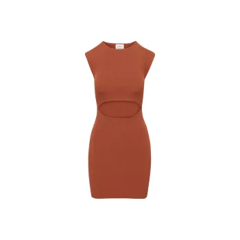 ARITZIA Wilfred Free Cut-Out Knit Mini Dress Short-Sleeved Dresses Women's Copper Red