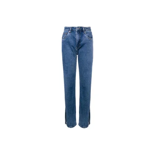 LOFT SHINE Straight Jeans Women's Denim Blue