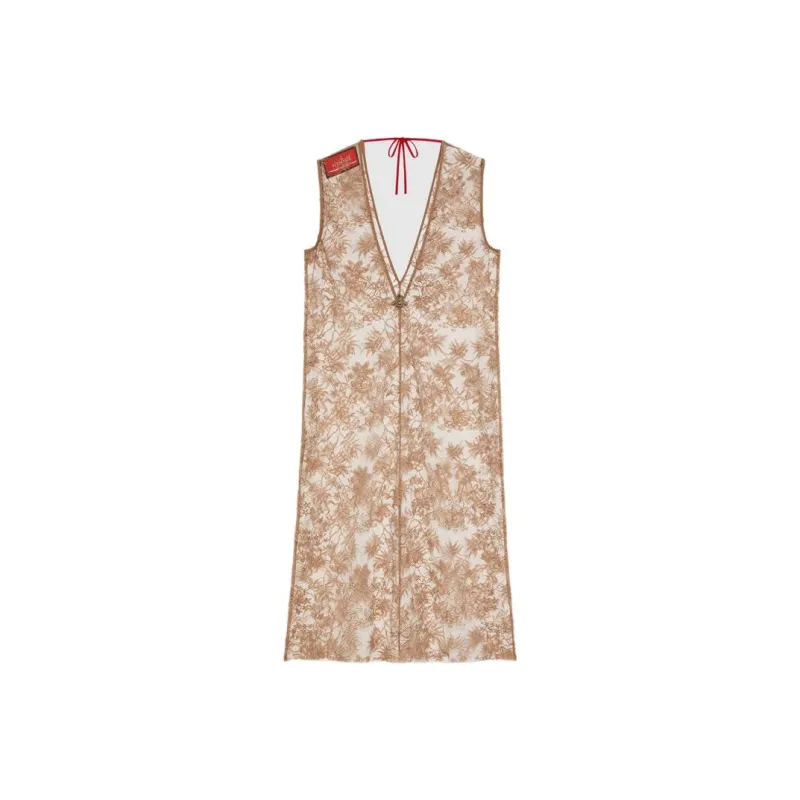 GUCCI Sleeveless Dresses Women's Beige-0
