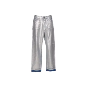 Elisabetta Franchi Laminated Boyfriend Jeans