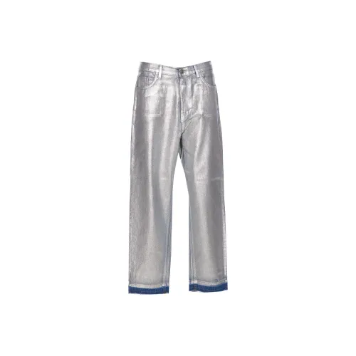 Elisabetta Franchi Laminated Boyfriend Jeans