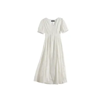 CPAURA Short Sleeved Dresses Women's White