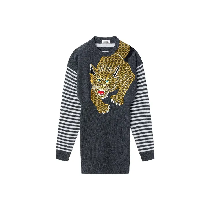 KENZO Long Sleeved Dresses Women's Gray-0