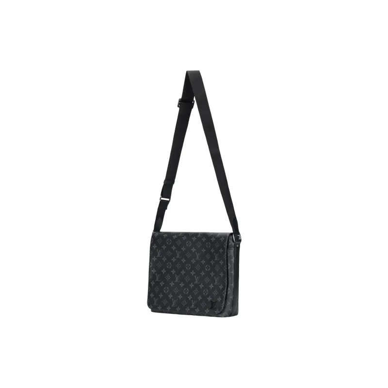 LOUIS VUITTON Canvas Messenger Bag, Shoulder Bag, Crossbody Bag Medium Size Men's Black-1