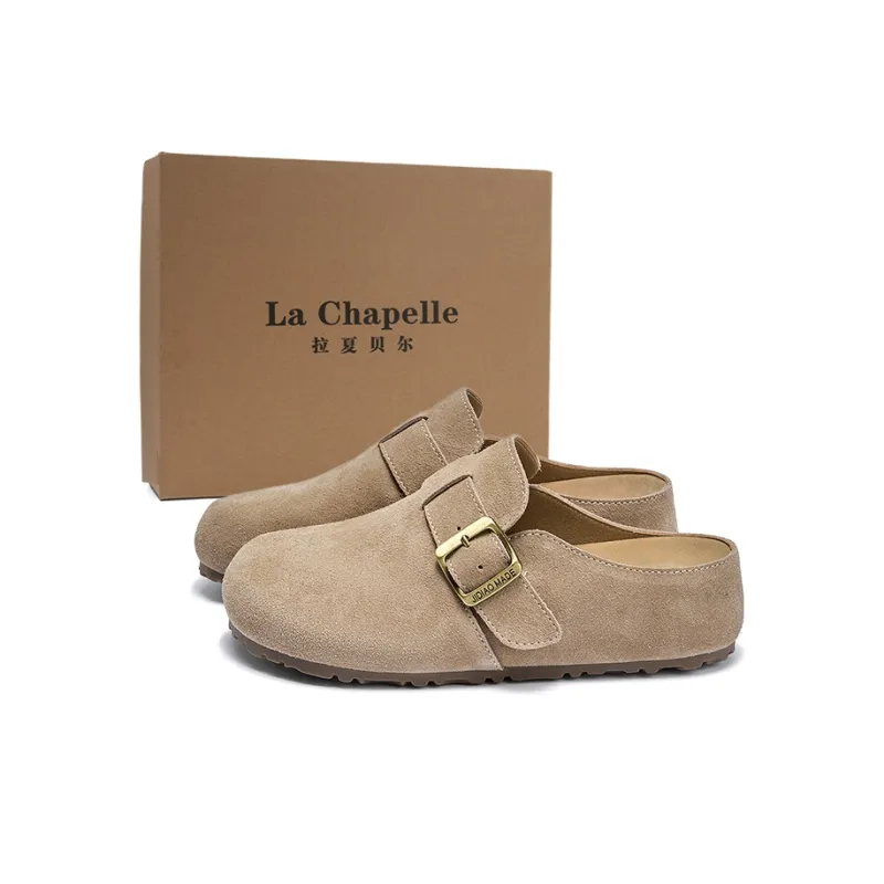 La Chapelle Abrasion Resistant Closed Toe Birkenstock Slippers Women's Sand-0