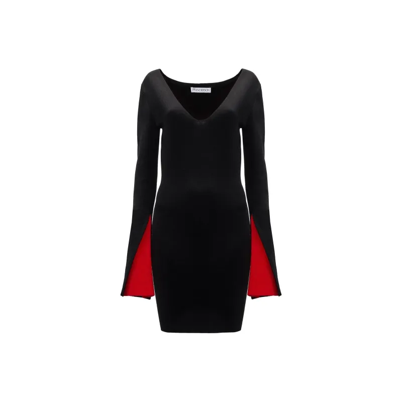 JW Anderson Contrast Cuff Fitted Dress-0