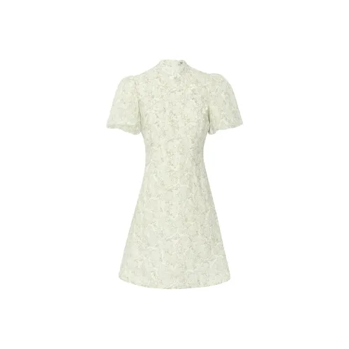 MEIYANG Short-Sleeved Dresses Women's Ecru